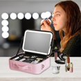 thumbnail image 4 of Women Travel Makeup Bag Trendy Solid Colors Handbag Organizer For Cosmetics Daily Or Travel Storage, 4 of 5
