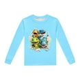 thumbnail image 4 of Pyjamas pour Garçons Ensemble de Pyjama Imprimé Dinosaure Col Rond Manches Longues Pantalon 2 Pcs Printemps Automne Pyjamas pour Enfants Bleu Clair 4 Ans-5 Ans, 4 of 5