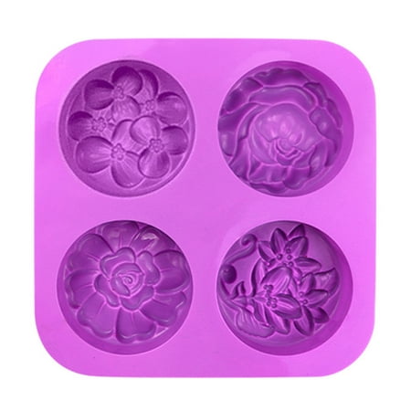 

ZENTREE 4 Holes Flower Silicone Soap Mold DIY Homemade Soap Molds Muffin Pudding Jelly Brownie Cake Chocolate Decorating