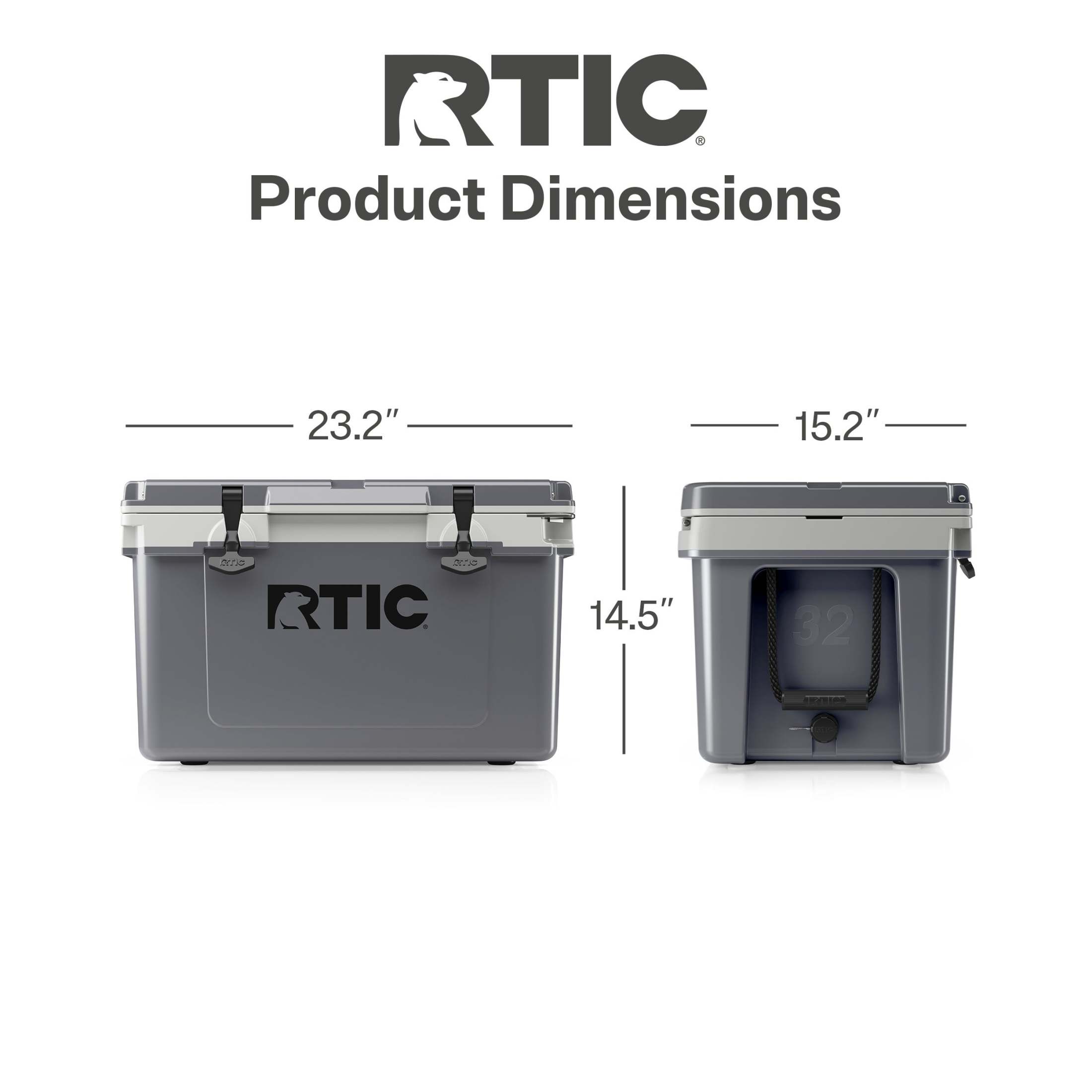 RTIC Ultra-Light 32 Qt Hielera Rígida, Capacidad 48 Latas, Gris 5