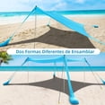 thumbnail image 2 of Toldo Sombra para Playa Portatil 3x3 Fácil de Armar UPF+50 azul, 2 of 10