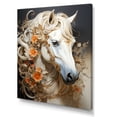 thumbnail image 2 of Designart "The Golden Floral Elegance Of A Feminine Horse" Animals Horse Canvas Art Print, 2 of 7