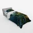 thumbnail image 3 of Ambesonne Landscape Bedding Set 4 Pcs, Palm Trees Morning, Queen, Green, 3 of 3