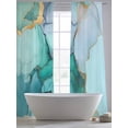 thumbnail image 4 of Teal Marble Sheer Curtains 96 Inch Length 2 Panels Set, Abstract Luxury Ink Painting Modern Voile Window Treatment Semi Sheer Long Curtains Drapes for Bedroom/Living Room/Kitchen 52"x96"x2, 4 of 7