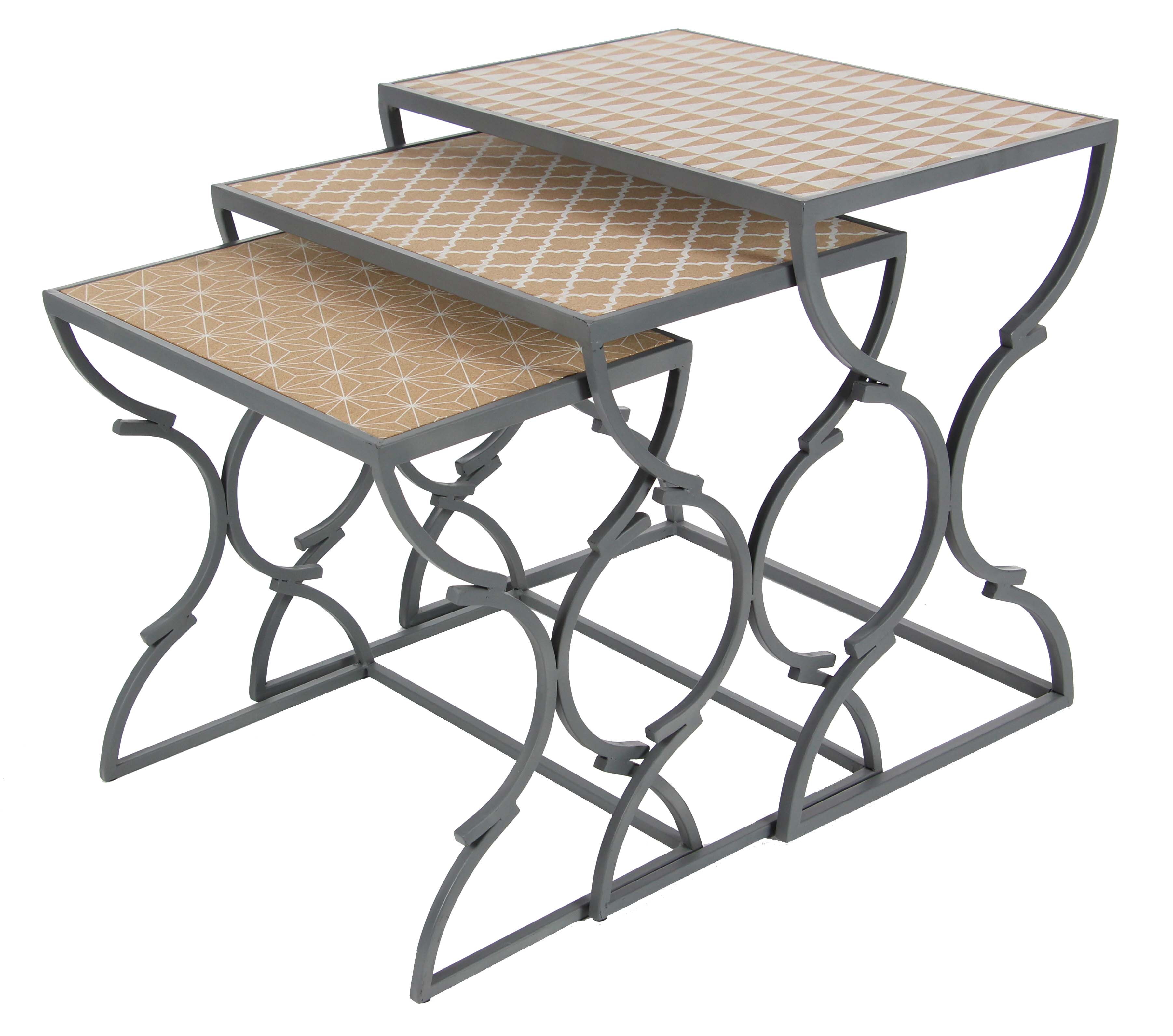 Decmode Set of 3 traditional 19, 21, and 23 inch iron and wood