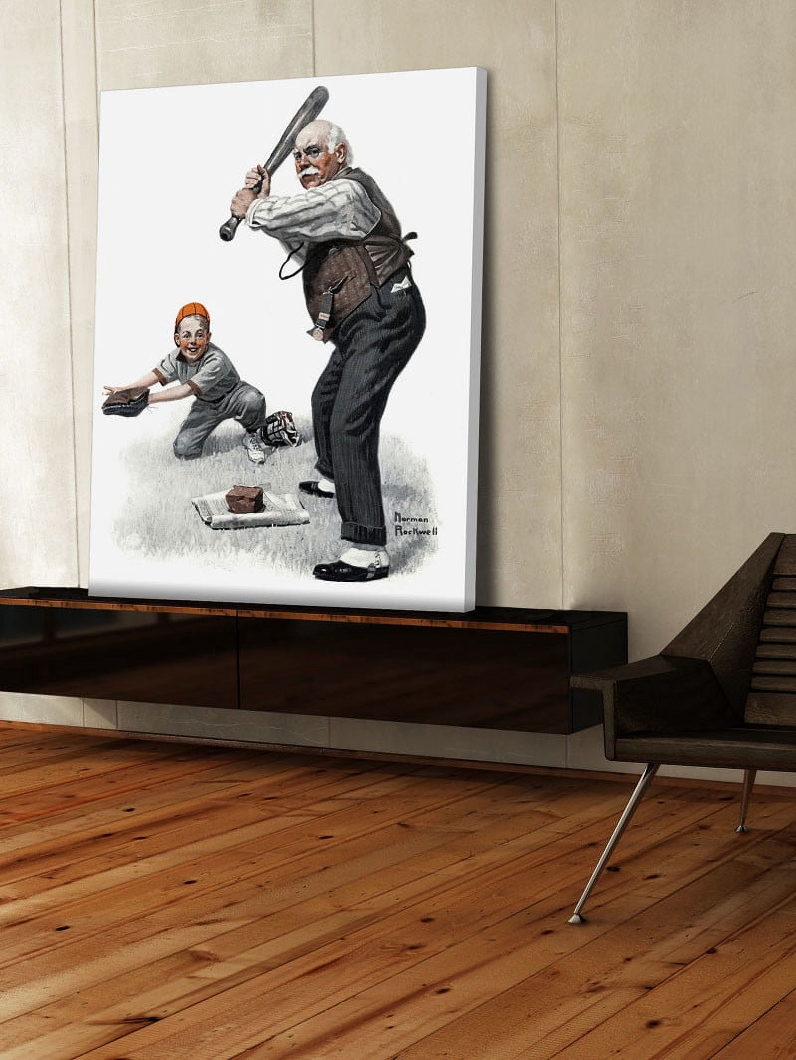 Marmont Hill "Gramps at the Plate" by Norman Rockwell Painting Print on Canvas