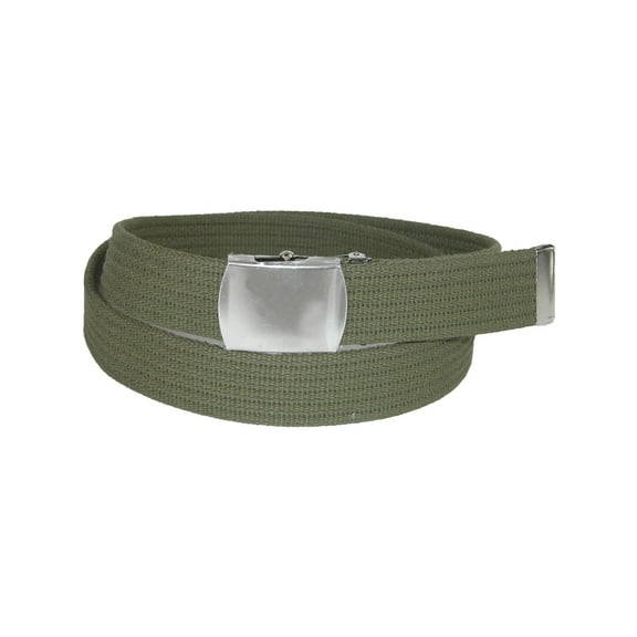 CTM Ribbed Fabric Belt with Nickel Buckle