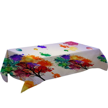 

wendunide Table Cloth Primeval 3D Flower Table Cloth Rectangular Tea Table Cover Dining Home Decor Tablecloth E