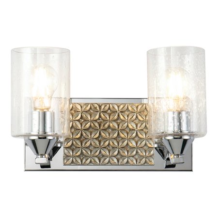 

Lucas McKearn Arcadia 2-light Metal Bath Vanity Light in Polished Chrome/Silver