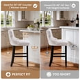 thumbnail image 3 of Bar Stools Sets of 4, Legahome Counter Height Bar Stools with Back, Velvet Upholstered Beige Counter Stools with Button Tufted & Wooden Legs, 26" Bar Stools Chairs for 35-39" Kitchen Island Counter, 3 of 11