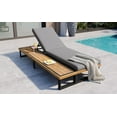 thumbnail image 6 of Euroco Outdoor Chaise Lounge Chair with 5-Position Adjustable Backrest, Patio Lounger with Wood Side Table, Sturdy Frame, 6 of 9