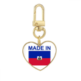thumbnail image 1 of Haiti Country Love Gold Heart Keychain Metal Keyring Holder, 1 of 3