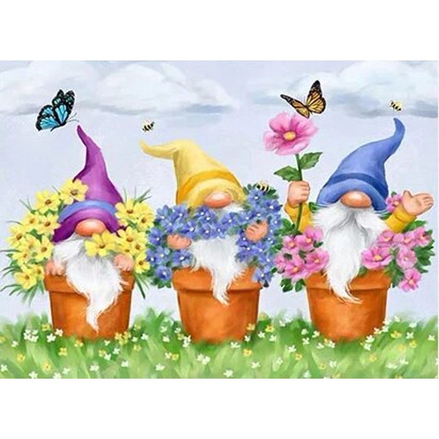 Pintura de diamantes 5D, imagen de gnomos, mosaico de diamantes DIY, bordado de arte, Kit de punto de cruz, decoración del hogar, nueva colección 2023, navidad