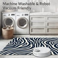 thumbnail image 5 of ODIKA 4'x6' Machine Washable Non-Slip Area Rug, Elegant Zebra Stripe with Fluid Curves and Abstract Waves High Traffic Rug, Blue, 296549, 5 of 7