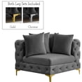 thumbnail image 2 of Meridian Furniture Tremblay Grey Velvet Corner Chair, 2 of 16