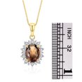 thumbnail image 5 of RYLOS Women's 14K Yellow Gold Princess Diana Inspired Ring & Necklace W/ 18" Chain Gemstone & Diamonds 9X7MM Smoky Quartz June Birthstone . 2 PC Perfectly Matched Gold Jewelry Ring Size 10, 5 of 10