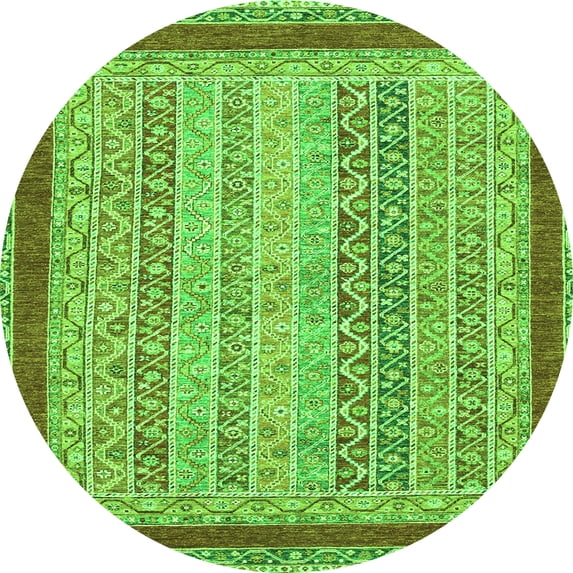 Ahgly Company Indoor Round Oriental Green Modern Area Rugs, 5' Round