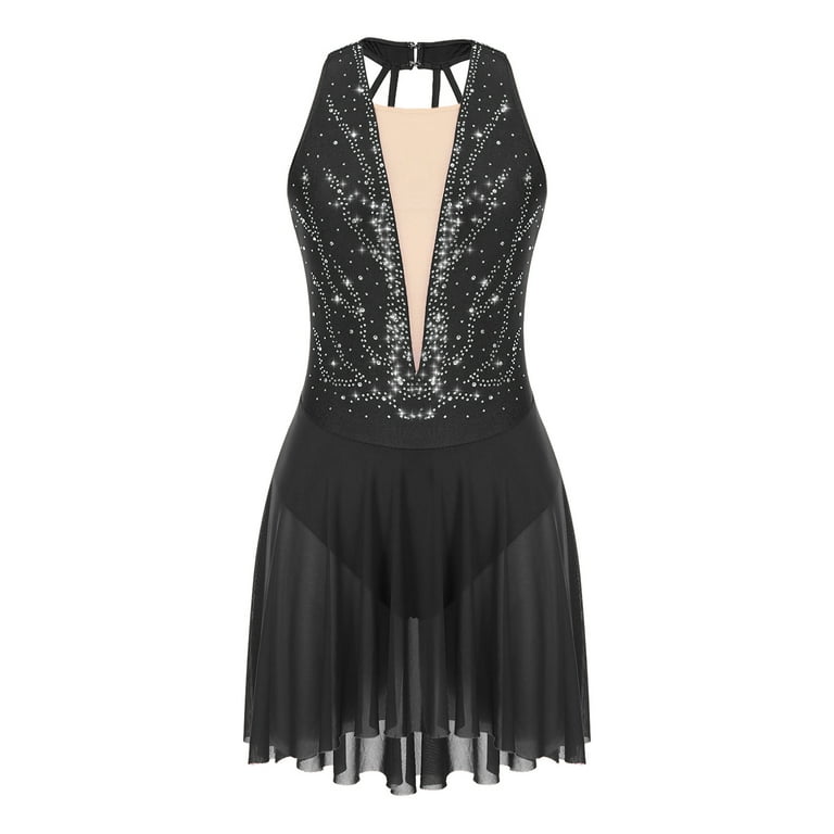 renvena Women's Lyrical Mesh Figure Ice Skating Dresses Backless Ballet Dance Black S - Walmart.com renvena Women's Lyrical Mesh Figure Ice Skating Dresses Backless Ballet Dance Black S - Walmart.com