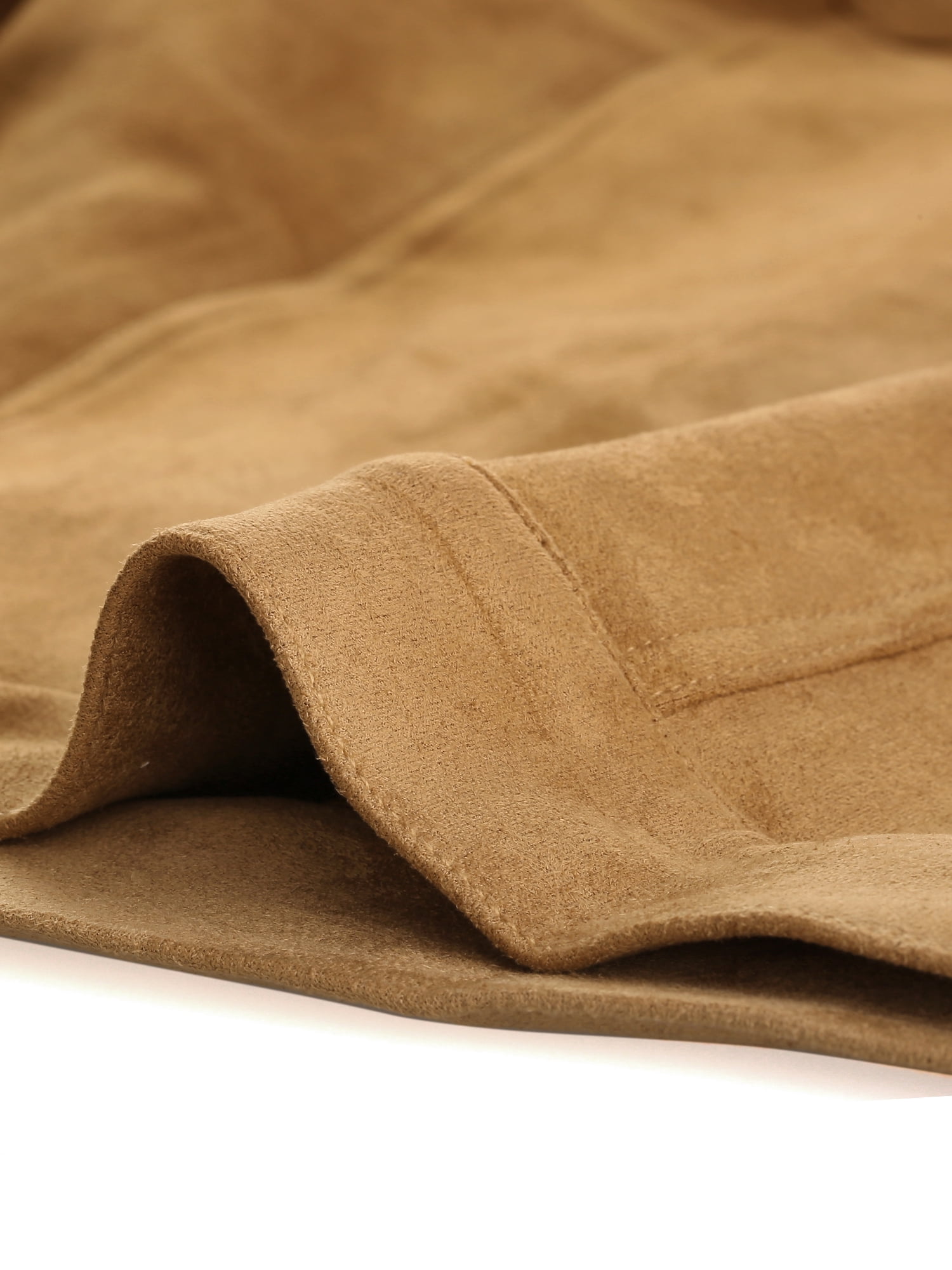 DARING DIVA Faux Suede Long Sleeve Flap Pockets Moto Jacket L Brown