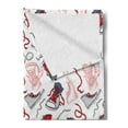 thumbnail image 2 of Modern Soft Flannel Fleece Blanket, Sport Shoes Sneakers Hobby Casual Fashion Teenage Old School Illustration, Cozy Plush for Indoor and Outdoor Use, 50" x 70", Vermilion White Grey, by Ambesonne, 2 of 5