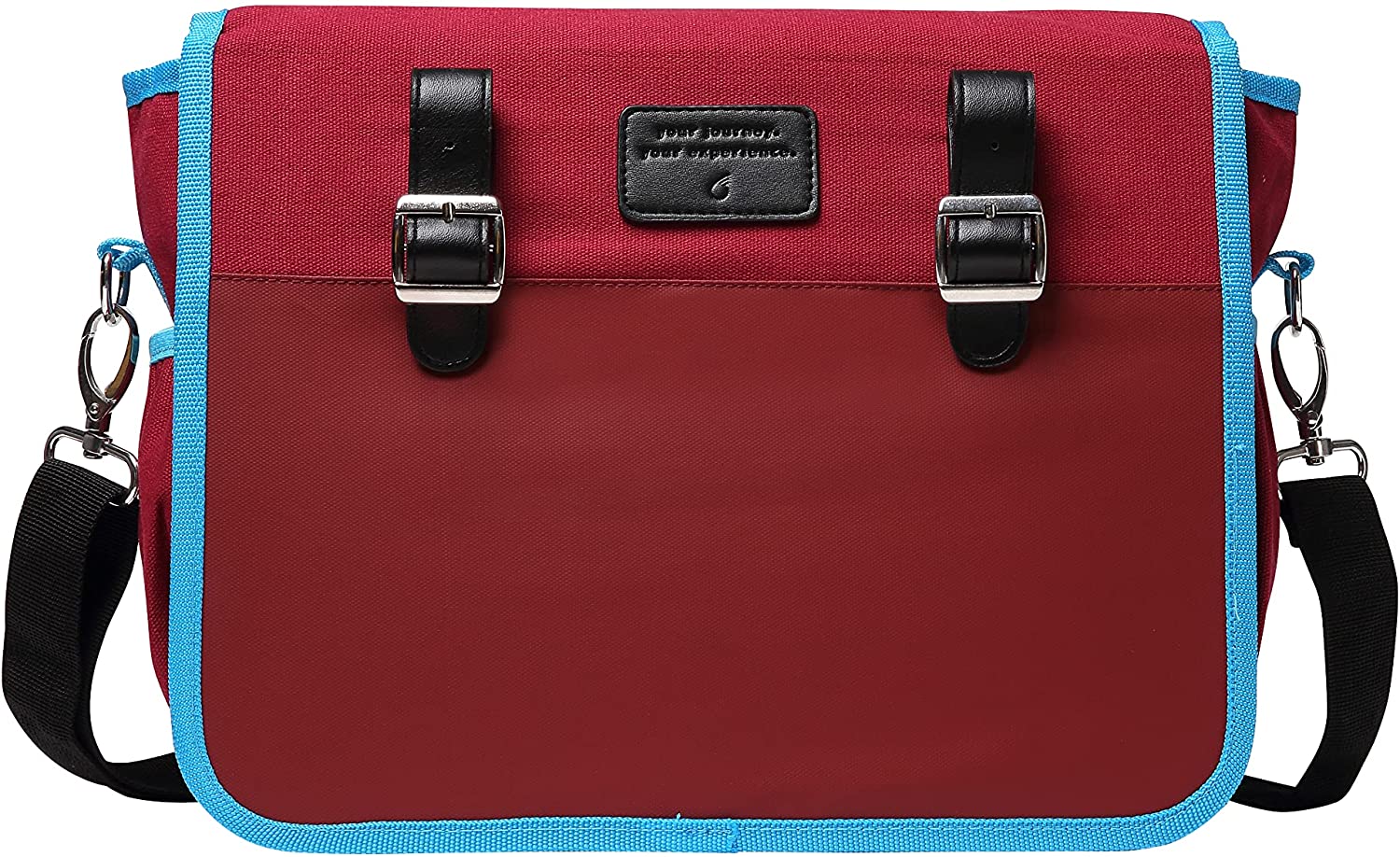 sixthreezero Bicycle Pannier Bag Rear Rack Trunk with Waterproof, Clip On Frame Mount, Shoulder Strap, Burgundy, Red and Blue