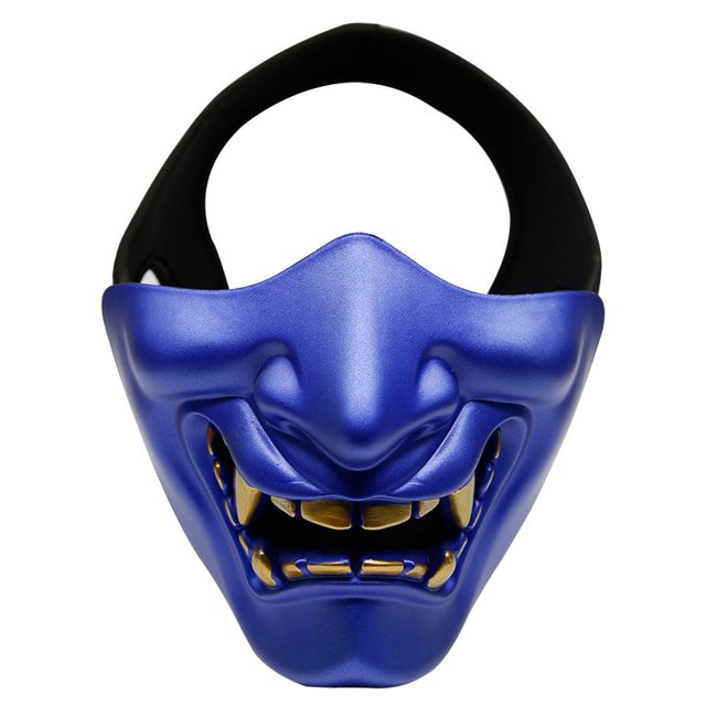 Máscara de media cara Máscara protectora multiusos Accesorios para fiestas de Halloween (Azul)