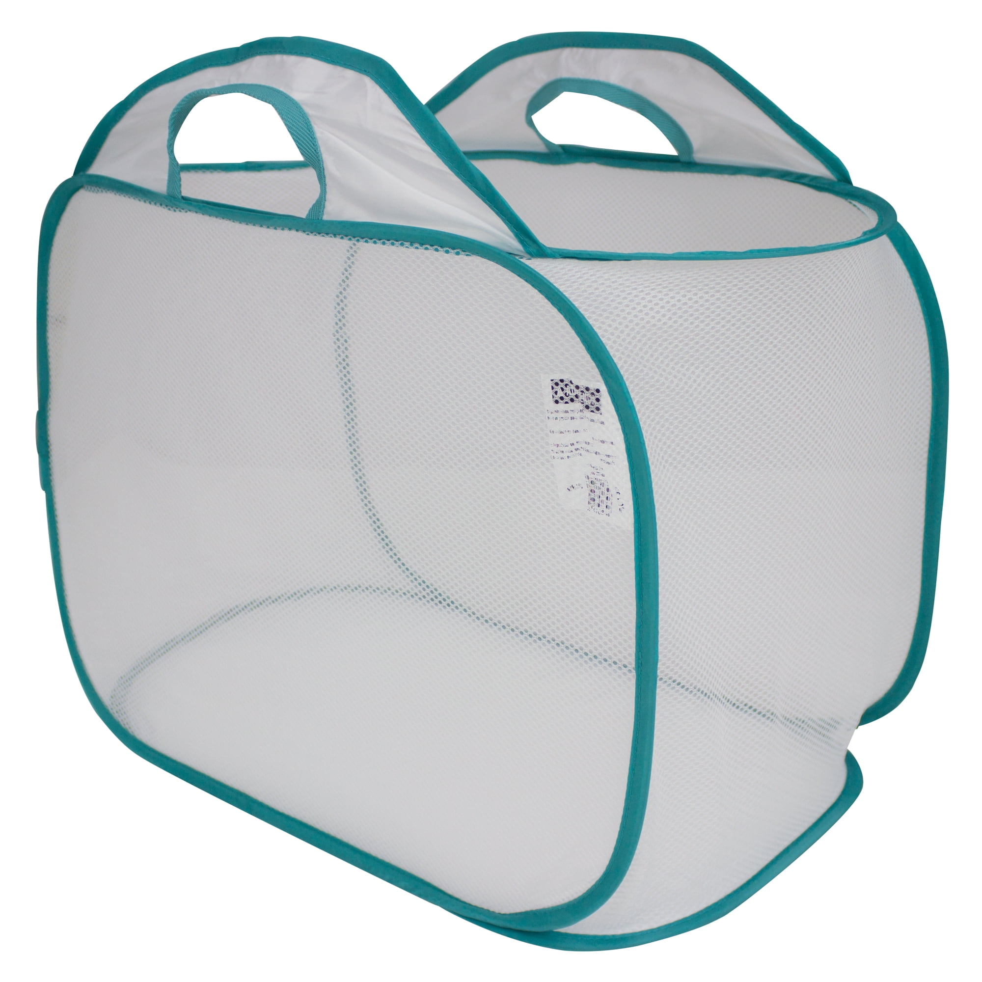(4 pack) Mainstays White Mesh Pop-Up Laundry Basket with Heavy Duty Handles, 21 in x 13 in x 15.5 in