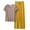 Z-Yellow21, variant on Women's Pajamas Outfits Short Sleeve Solid Color Pajamas Stretchy Capri Pants 2Pcs Pjs Set Breathable Loose Fit Sleepwear Outfit Comfy Womens Homewear