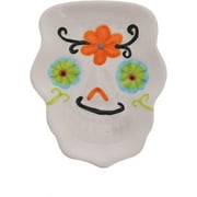 Day of the Dead Sugar Plate - White