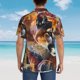 thumbnail image 4 of Balery Abstract Lion Painting Camisas hawaianas de manga corta para hombre, camisas playeras de corte holgado, camisas de vacaciones con botones,3X-Large, 4 of 7
