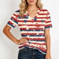 thumbnail image 4 of Dweltoz 250th Anniversary Tshirts for Women 1776-2026 4th July Patriotic Shirt V-Neck Short-Sleeved American Flag Red White and Blue 250th Birthday Clothes,Watermelon Red 2XL, 4 of 5