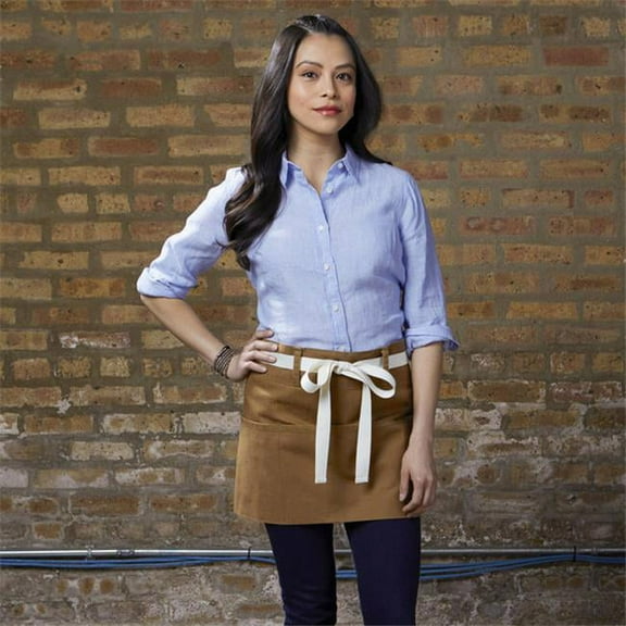 Uncommon Threads 3103-74W4 14 x 30 in. Beltway Waist Apron with Natural Webbing, Caramel