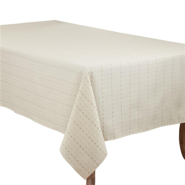 65X120 Fennco Styles Holiday Design Ice Crystal Snowflake White Rectangular Tablecloth