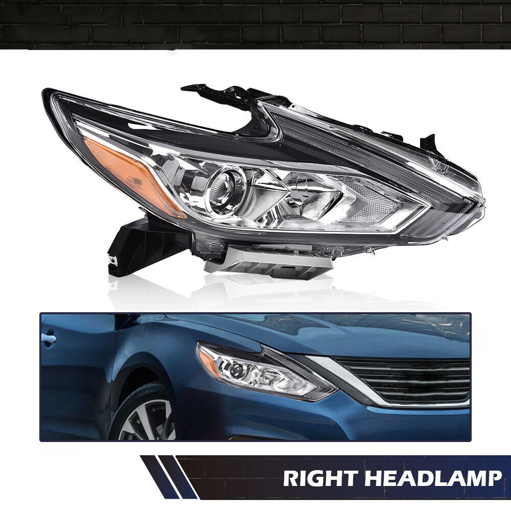 Fit for 2016-2018 Nissan Altima Headlights Chrome Factory Style Left+Right Pair