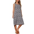 thumbnail image 4 of Vestido midi sin mangas bohemio de estampado ikat para mujer, casual, para el Día de la Madre, con bolsillos, color negro, talla L, 4 of 6