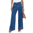 thumbnail image 2 of Wutalume High Waisted Jeans for Women Vintage Style Straight Leg, Retro Wash Denim Pants for Timeless Everyday Comfort,Blue XL, 2 of 7