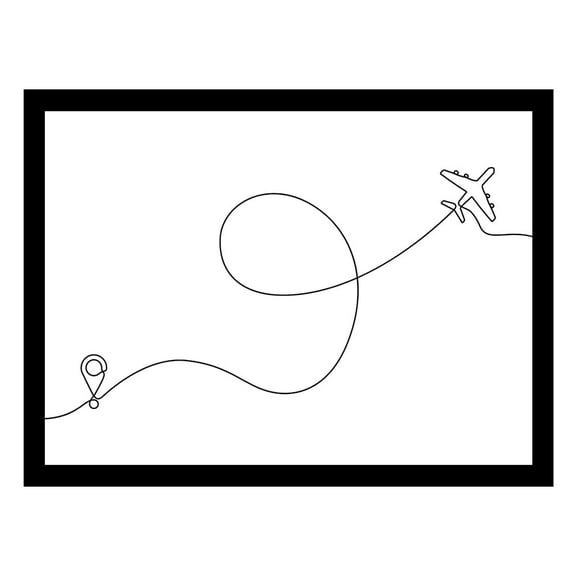 FLIGHT PATH LINE ART Framed Print
