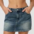 thumbnail image 6 of IUYRTFE Women's Low-Rise Classic Denim Mini Skirt – Washed Blue Jean Short Skirt with Pockets for Summer Casual Streetwear and Daily Wear, 6 of 6