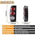 thumbnail image 4 of CPW Tail Lights Pair Set for 1998-2004 Nissan Frontier, Replace Rear Lamps Pair Black Housing Clear Lens, 4 of 13