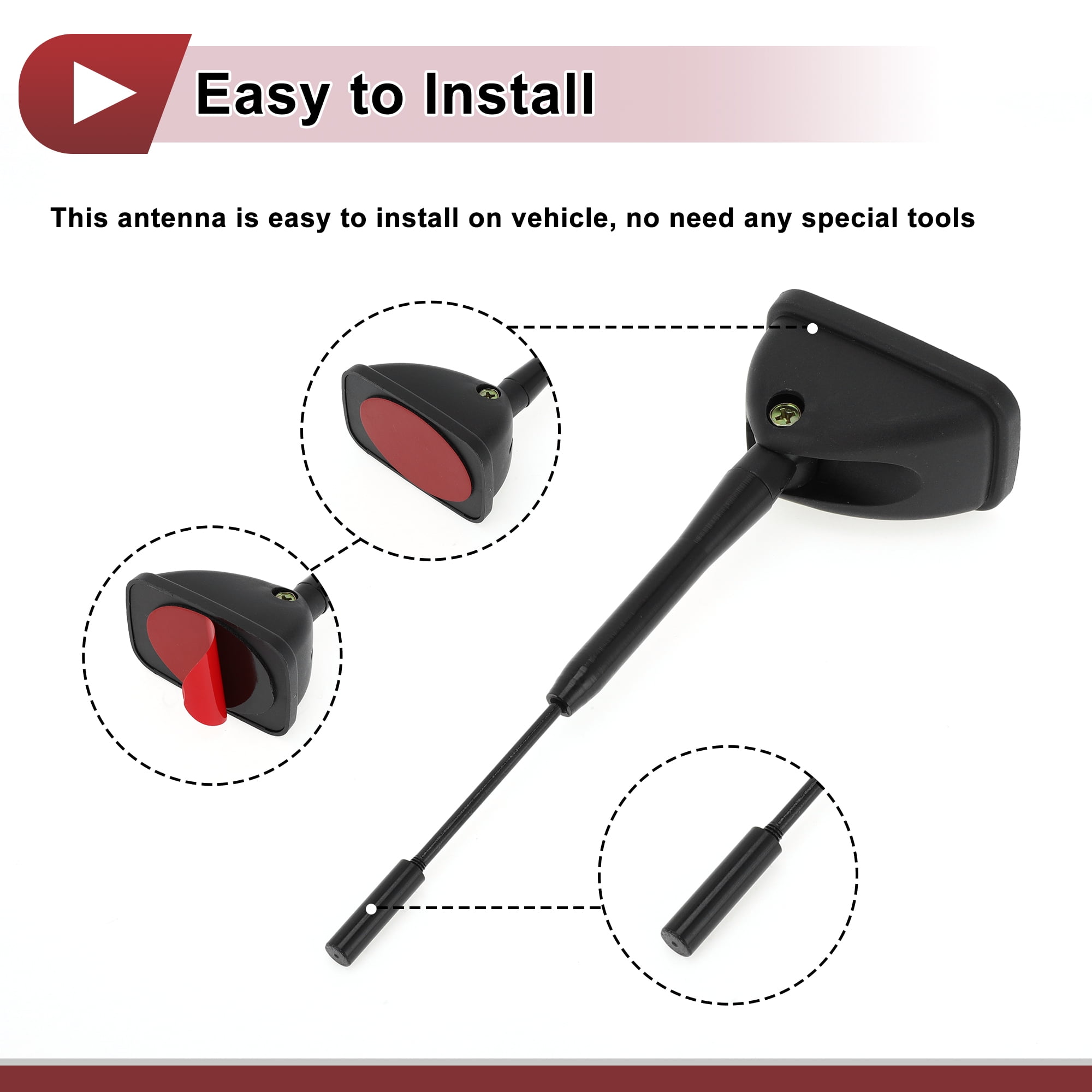 Unique Bargains 1 Pc Car Truck Dummy Antenna with Base Black ABS Roof Mount