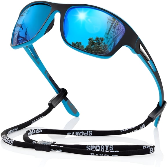 HBMYN Polarized Sports Sunglasses for Men: Uv400 Protection Glasses Wrap Around Goggles for Driving Fishing
