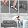thumbnail image 5 of PiccoCasa Thick Stretch Sofa Cover 3 Seater Solid Couch Cover, Gray, 5 of 8