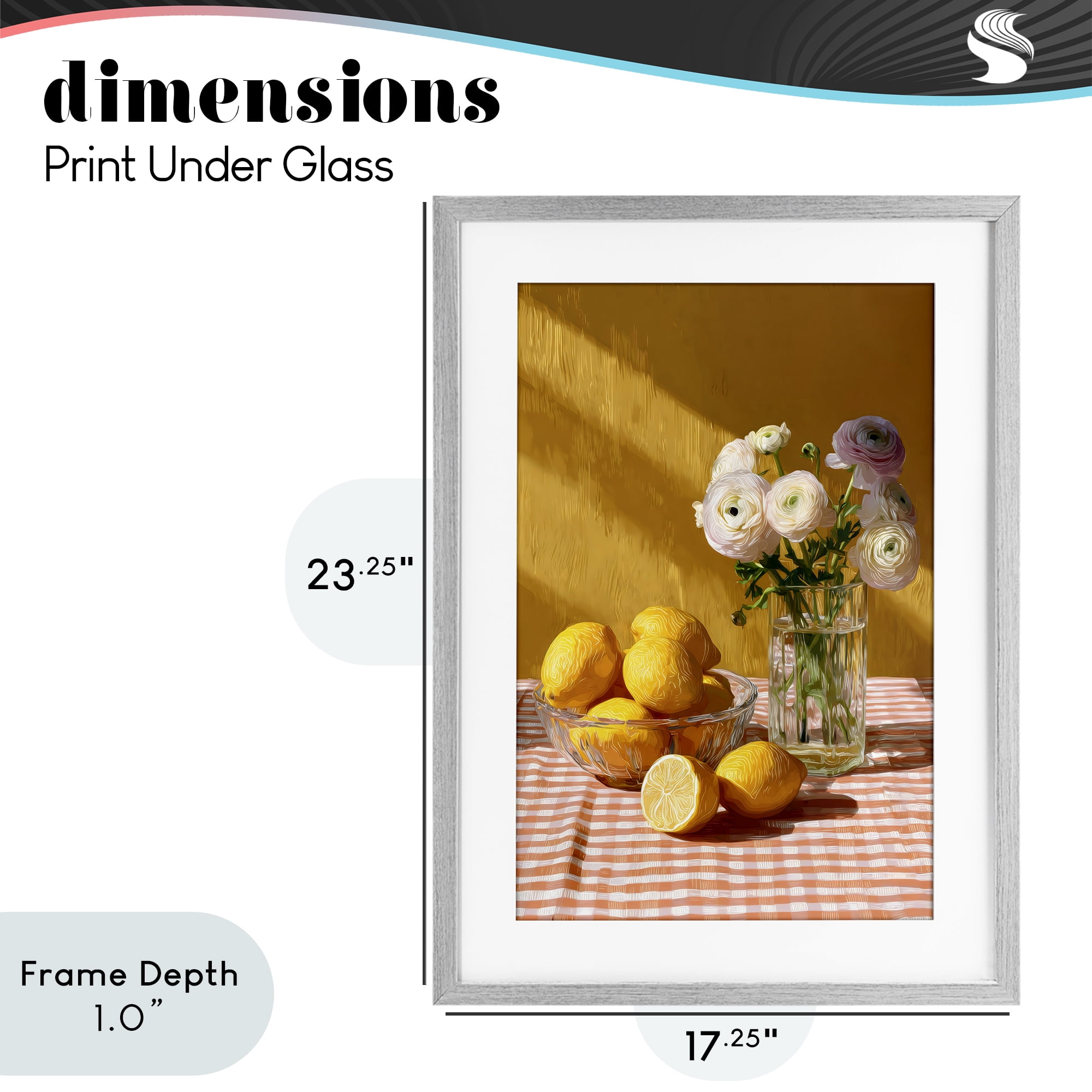 Stupell Industries Lemony Breakfast Arrangement Gray Framed Print Under Glass, design by Petal Prints Design