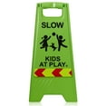 thumbnail image 2 of Dryser 3-Pack Slow Down Caution Kids at Play Reflective Safety Signs - 25" Green 2-Sided Children at Play Signs, 2 of 7