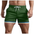 thumbnail image 1 of Xdzjlr Running Shorts For Men,Summer Solid Color Rainbow Pocket Drawstring Straight Beach Loose Running Shorts For Men, 1 of 5