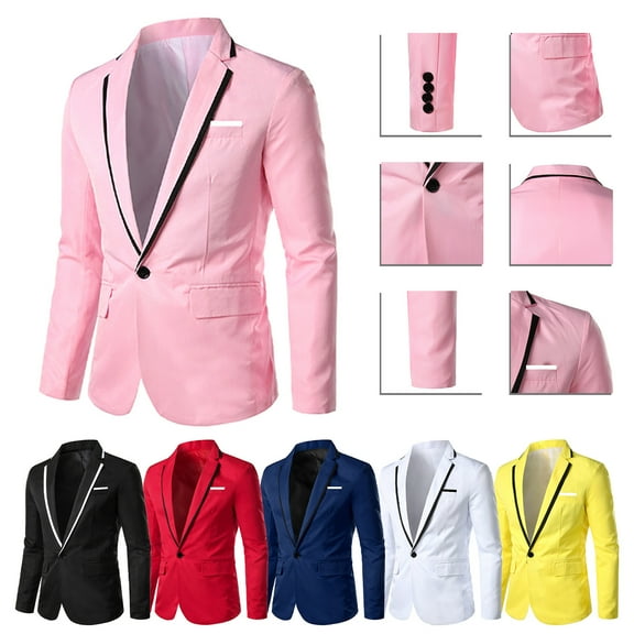 Miluxas Men Tuxedo Jacket Slim Fit Blazer Suit Jacket Prom Dinner Party Wedding Yellow