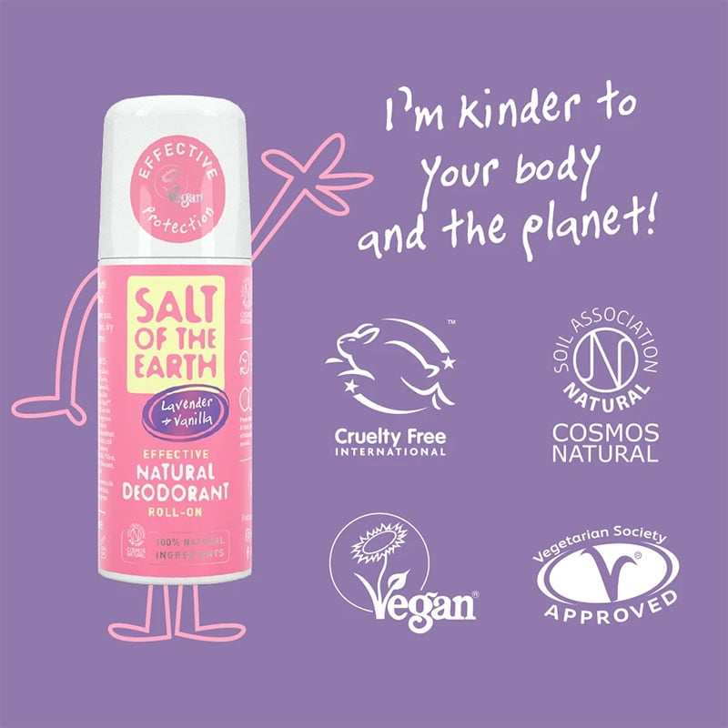 Salt of The Earth Lavender Vanilla Roll-on Deodorant 75ml (Pack of 3)