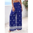 thumbnail image 3 of PRETTYGARDEN Women's Wide Leg Palazzo Pants Summer Boho Floral Trousers Spring Flowy Beach Vacation Clothes Resort Wear, 3 of 10