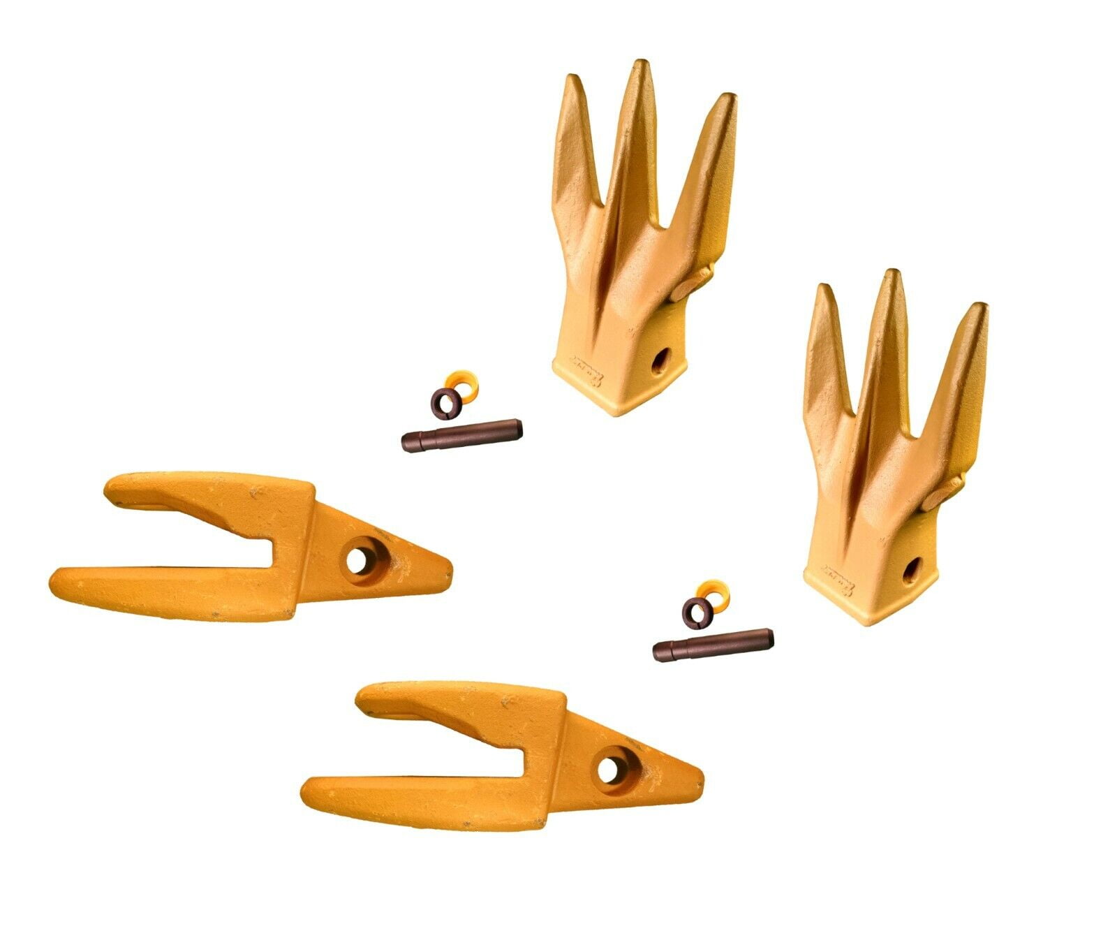 2 CAT J200 Style Backhoe Bucket Shanks 1" Lip, Rock Teeth, 1U3202TR3