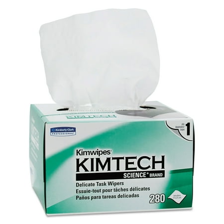 - Kimtech* KIMWIPES Delicate Task Wipers, 1-Ply, 4 2/5 x 8 2/5, 280/Box, 30 Boxes/Carton